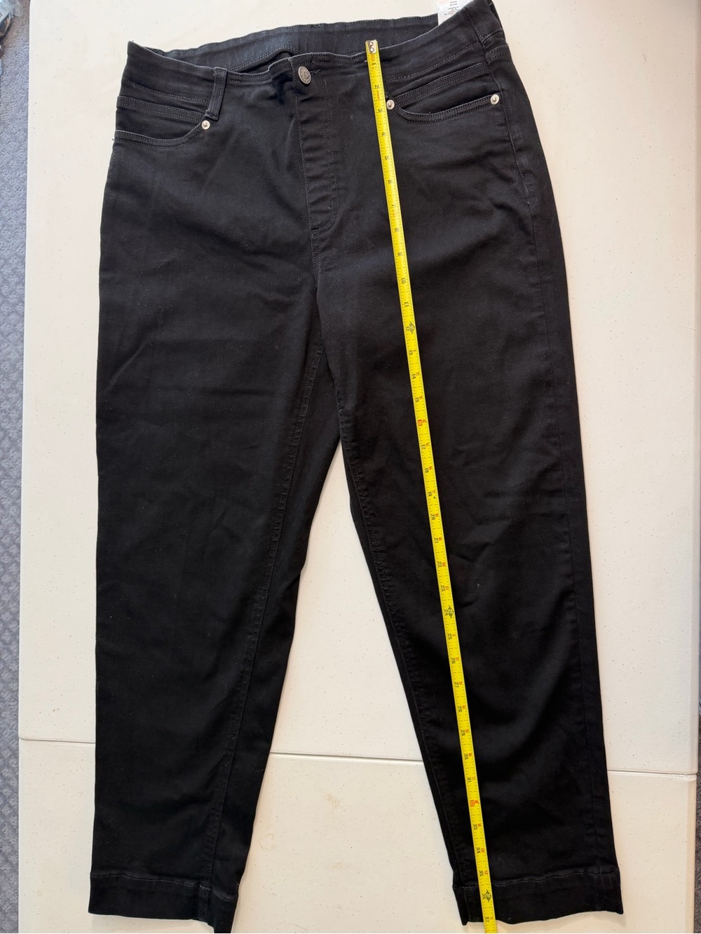Denim & Co. Regular Black Easy Stretch Continuous Waist Jean